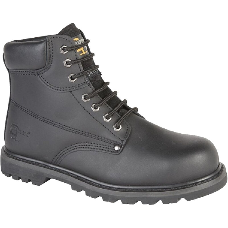 Mens Padded Safety Toe Cap Boots (6 uk) (Black) - Grafters