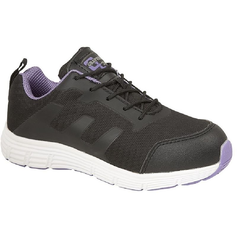 Womens/Ladies Toe Capped Safety Trainers (7 UK) (Black/Lilac) - Grafters