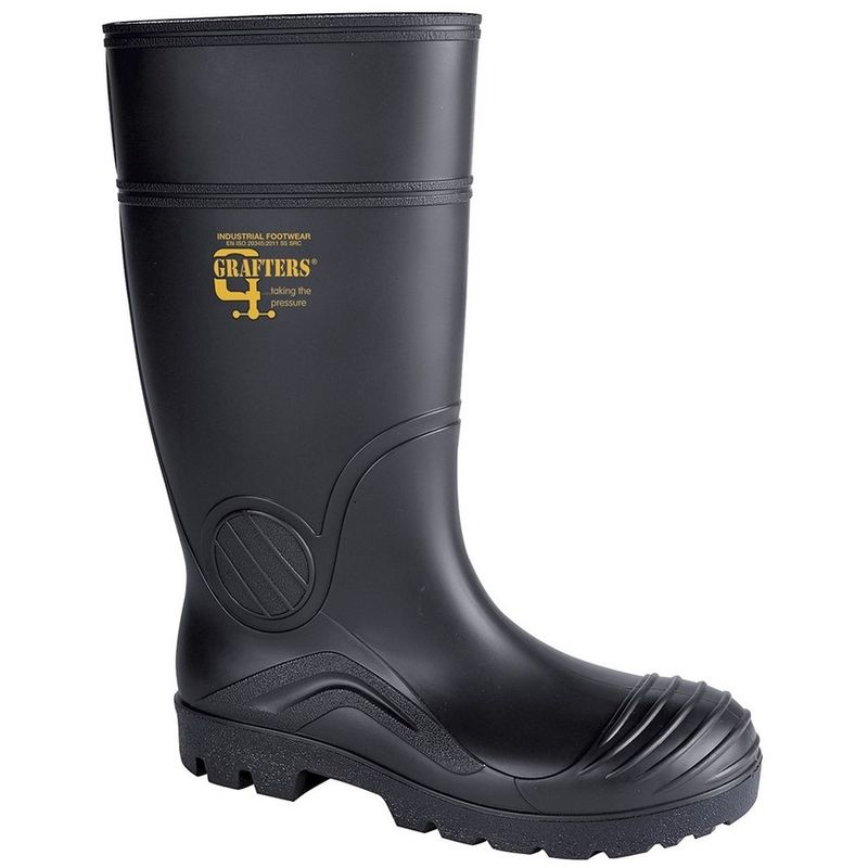Grafters Womens PVC Safety Waterproof Boot (7 UK) (Black)