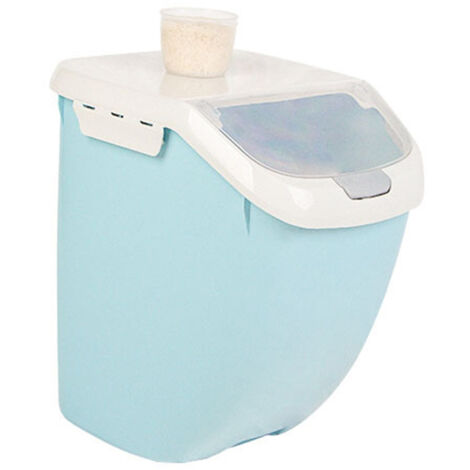 Grain Storage Box Waterproof Clamshell Multipurpose Plastic Rice Storage Containers for Kitchen Blue S 26x34x21cm/10.2x13.4x8.3in