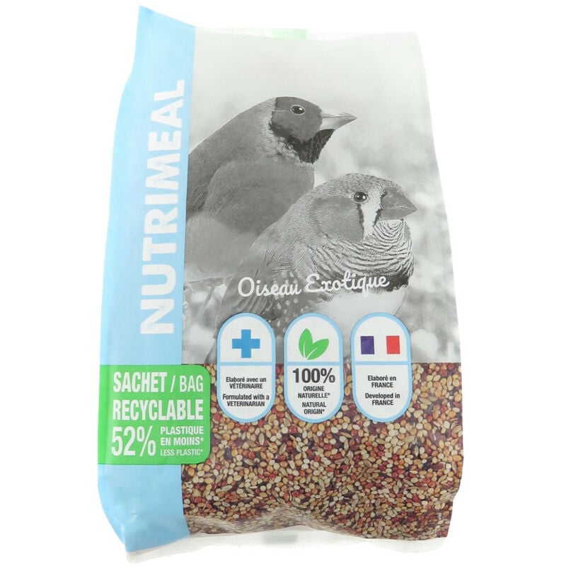 animallparadise - graines alimentation oiseaux exotique nutrimeal, 800g.