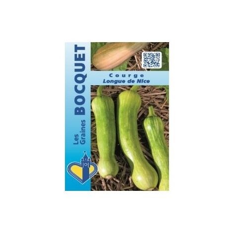 Graines de courge longue de Nice 2g – Semis mars-avril – Environ 16 graines – Reproductibles et non hybrides – Graines Bocquet