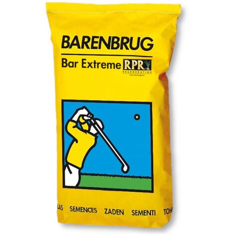 Graines de gazon Bar Extreme RPR 15 kg – Mélange pour terrains de golf – Établissement rapide – Résistant au piétinement – Vert toute l'année – Barenbrug