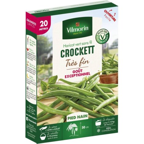 Graines de Haricot vert sans fil Crockett très fin 20 mètres