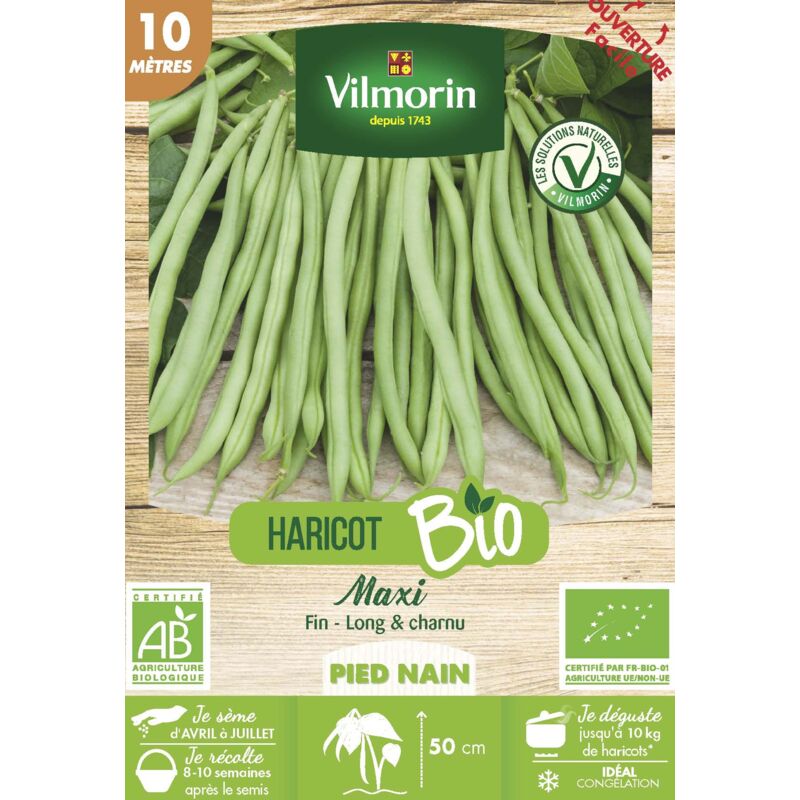 VILMORIN  - Graines de Haricot vert sans fil MAXI 10 m&egrave;tres