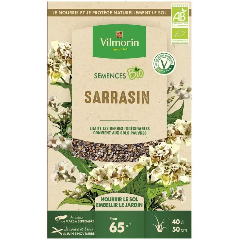 Vilmorin - Graines de Sarrasin Bio , boite de 375 grs
