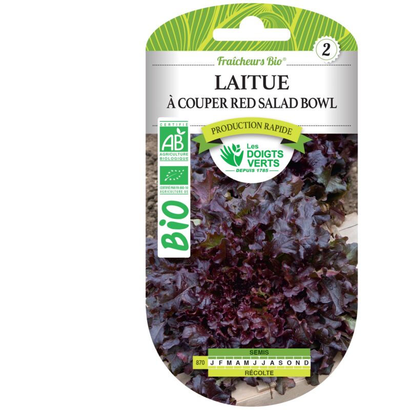 Les Doigts Verts - Graines Laitue à couper Red Salad Bowl bio