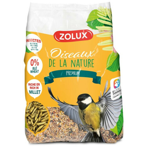 Graines Mélange millet et insectes 2 kg pour oiseaux jardin - zolux