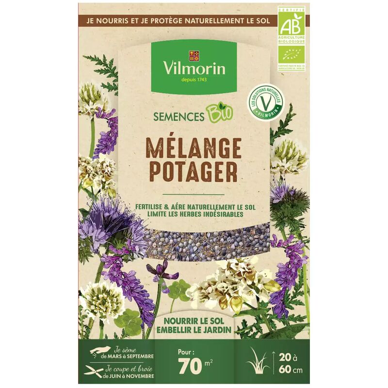 Vilmorin - Graines Mélange Potager Bio , boite de 250 grs
