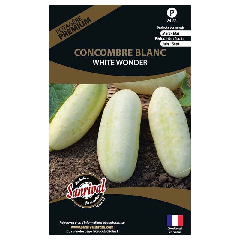Sanrival Premium - Graines potagères premium Concombre Blanc White Wonder