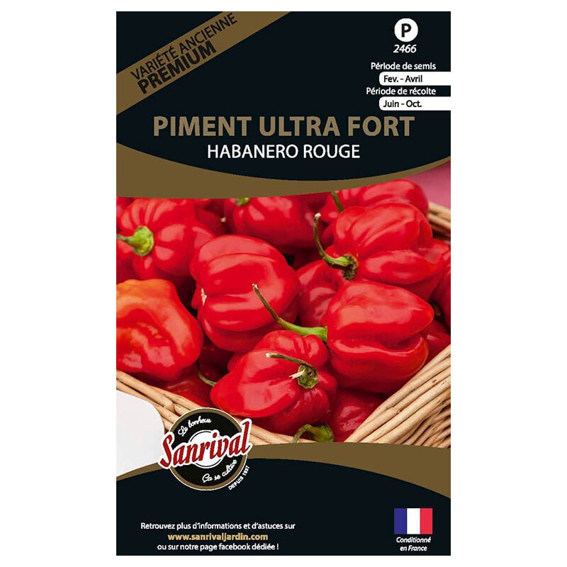 Sanrival Premium - Graines potagères premium piment Ultra fort Habanero