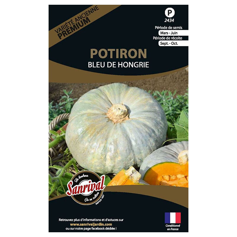 Sanrival Premium - Graines potagères premium potiron Bleu de Hongrie