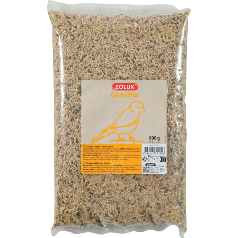 Graines pour canaris sac de 800 g pour oiseaux - zolux