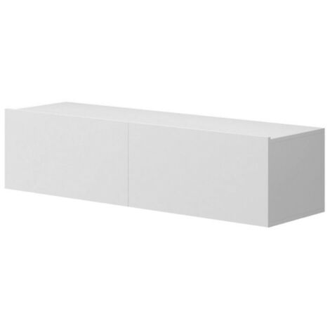 GRAINGOLD TV-Schrank 120cm Marcus - Hängender TV-Lowboard, TV-Möbel für das Wohnzimmer - Weiß