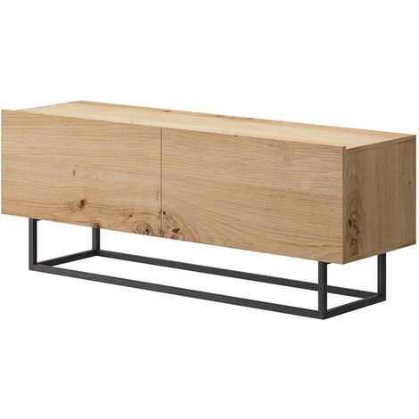 GRAINGOLD TV-Schrank 120cm Marcus - TV-Lowboard für das Wohnzimmer - Stilvoll TV-Möbel - RTV-Tisch - Artisan Eiche