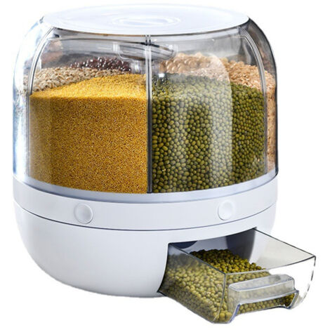 Grains Separate Storage Box Sealed Rotating Rice Bucket Home Insect Damp Proof Rice Storage Tank S 23x23cm/9.1x9.1in