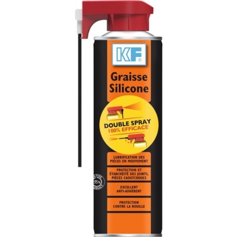 KF - Graisse Silicone translucide aérosol Double Spray 400 ml net