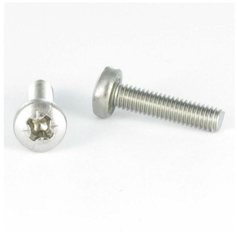 Vis métaux Tête cylindrique large TCL Pozi N°3 M6X80 Acier zingué-200 pièces