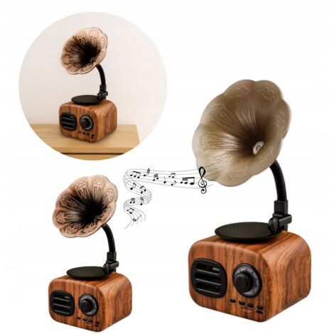 Gramófono Bluetooth portátil, altavoz retro inalámbrico, decoración única