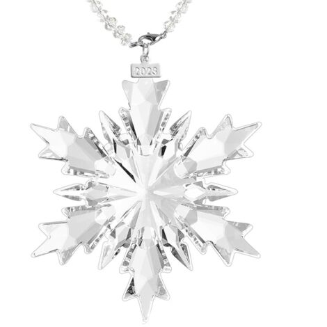 Gran adorno navideño de copo de nieve, edición anual 2024 – Adornos navideños, atrapasoles de cristal, decoración para el hogar (transparente)