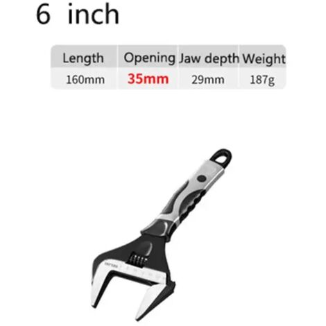 Gran apertura, llave ajustable, tablero de baño multifuncional, portátil, sifón universal, 6 pulgadas