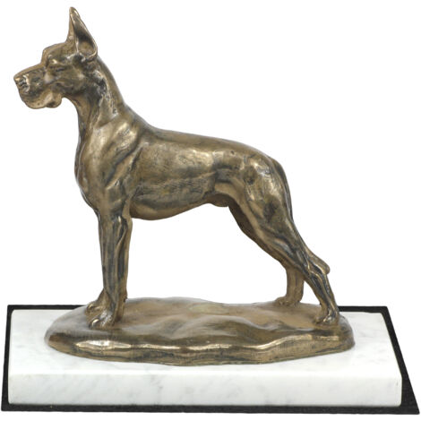 Gran Danés I - estatuilla de perro, figura de mármol blanco, trofeo para exposición canina de la marca Art-Dog