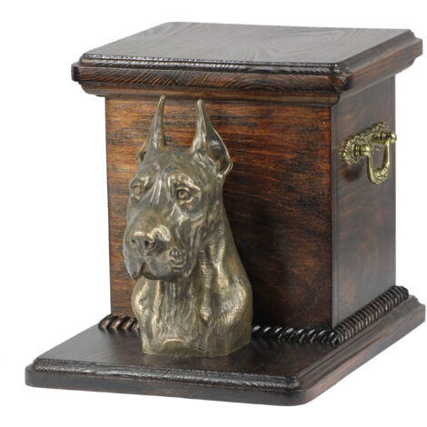 Gran Danés I - Urna para cenizas de perro con estatuilla, elegante urna para perro, urna única con busto de perro de Art-Dog