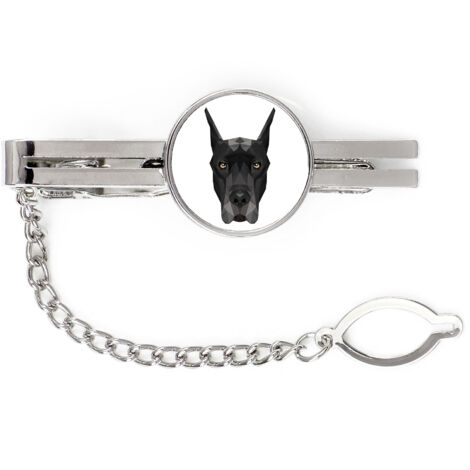 Gran danés - pinza para corbata geométrica con foto e inscripción Art-Dog