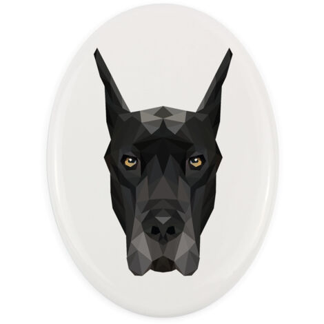 Gran danés: placa con foto e inscripción geométrica de Art-Dog