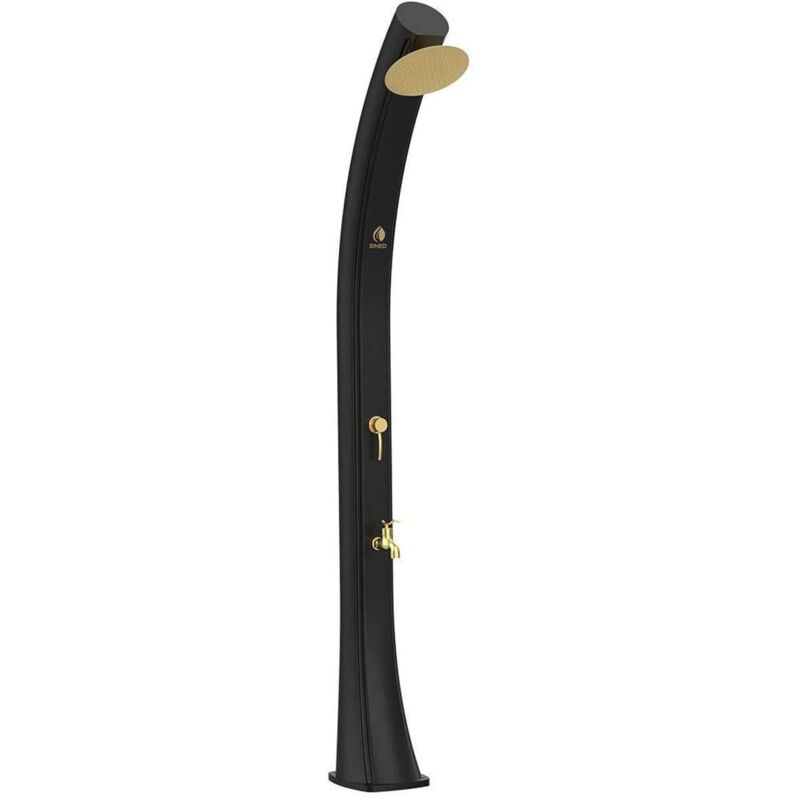 Ducha Solar Grande En Negro Y Dorado Cm 25X27X226,6 Sined Sole-Nera-Oro-Xxl - Oro Negro