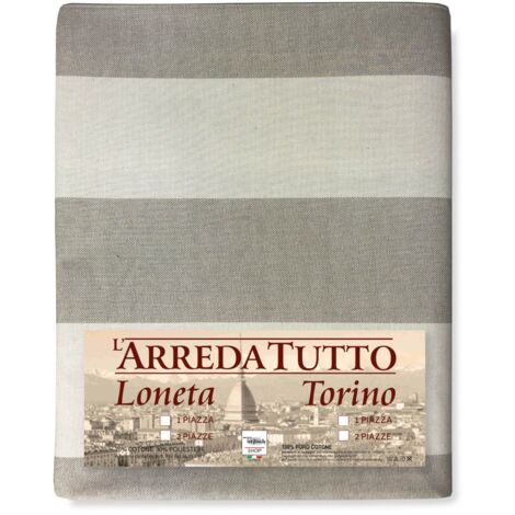 Gran Foulard Couvre-lit en tissu rayé Beige 1 PLACE