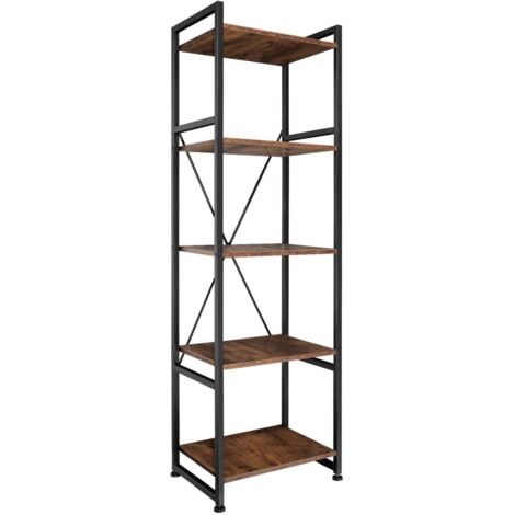Gran librería de estilo industrial/vintage 5 niveles 1515 cm marrón 080000575