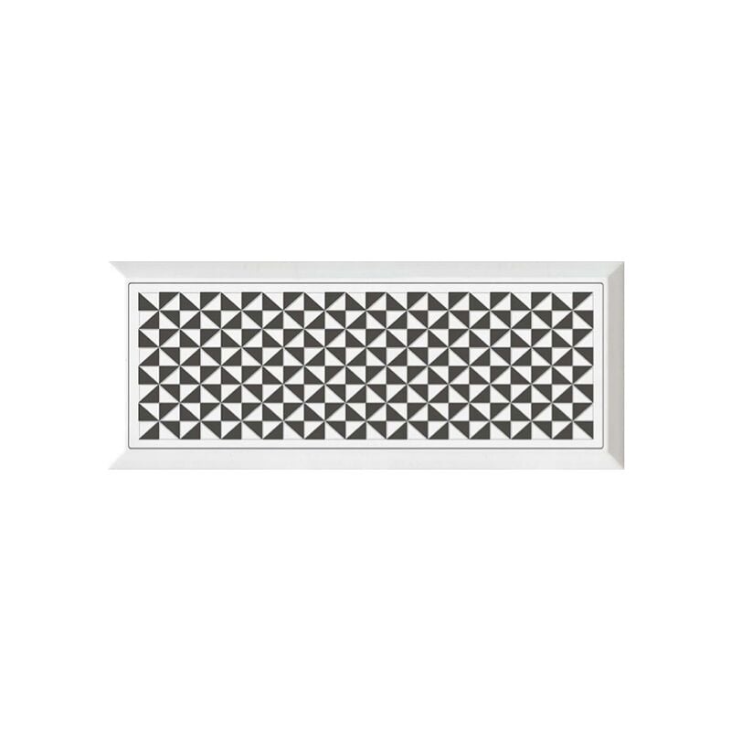 Gran mugat cross grafito - Faience 20x50 cm métro grand format à motifs noir - Blanc, Noir