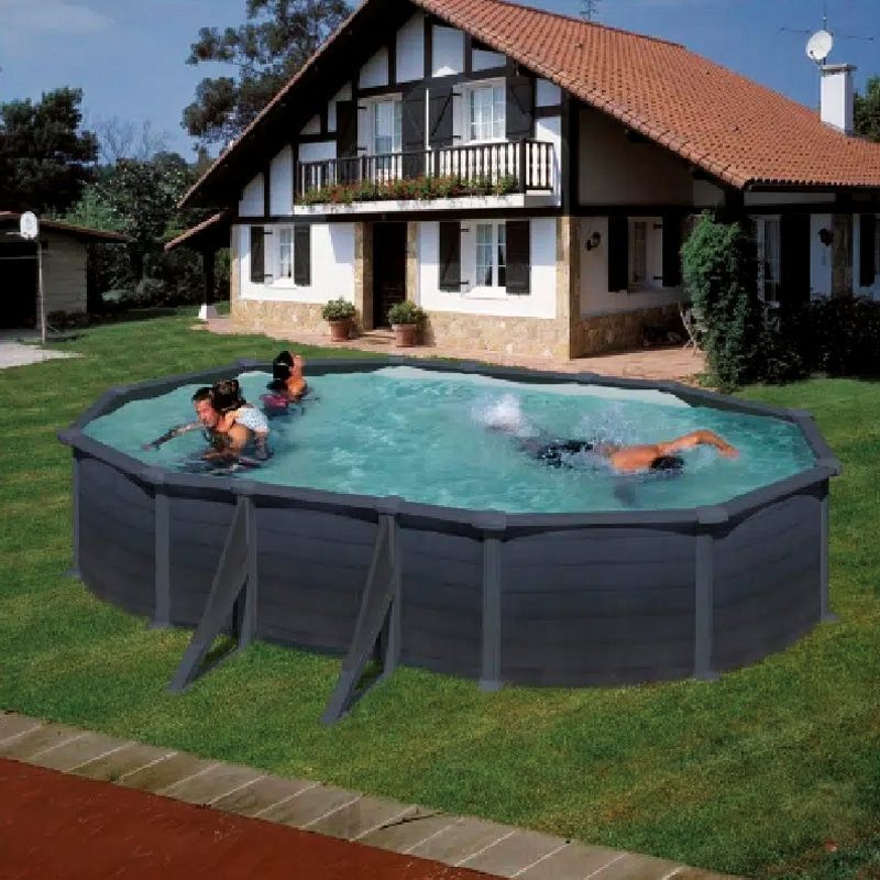 Piscina Ovalada De Acero Con Depuradora De Arena Gre Granada 610X375X132