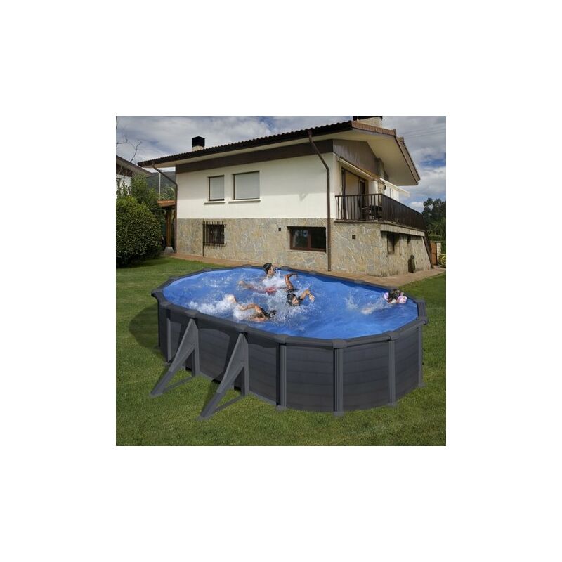 Piscina De Acero Ovalada 500X300X132H Con Depuradora De Arena Serie Granada Gre Kitprov508Gf