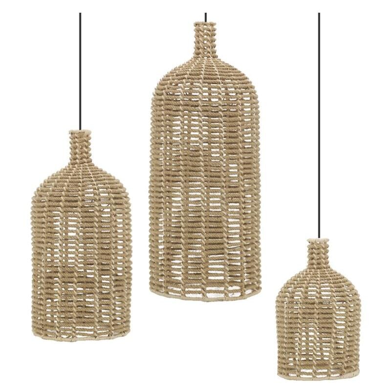 Grand abat-jour en corde