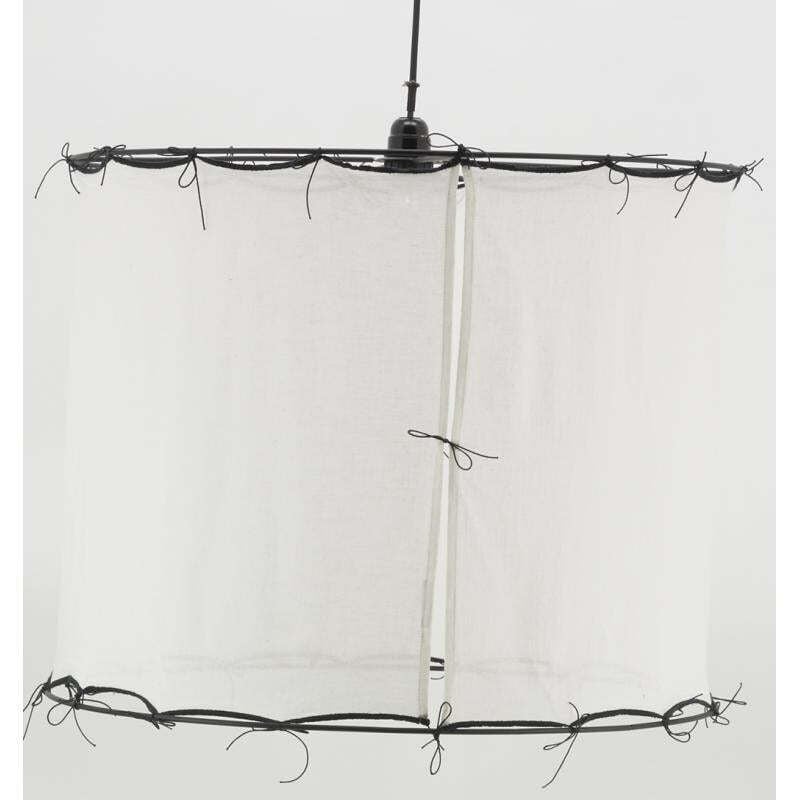 Abat-jour pour suspension en coton Riad Grand Blanc