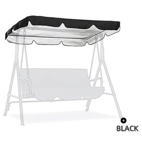 Grand auvent de rechange noir universel pour balancelle de jardin 3 places