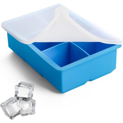 Grand bac à glaçons avec couvercle, anti-éclaboussures, démoulage facile. 5 cm pour les boissons. - AquaForge