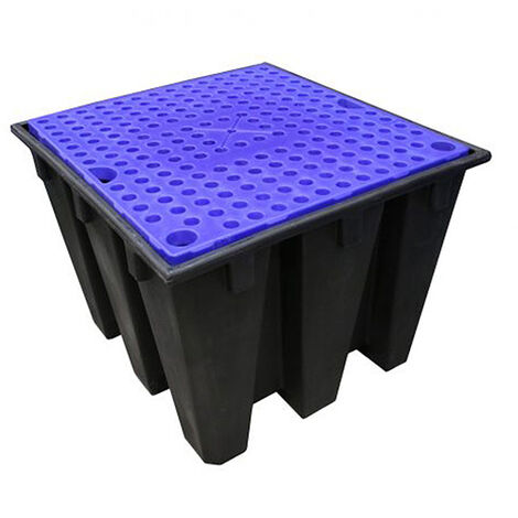 Grand bac de rétention pour 1 cubi 1100 litres - 1380x1280mm - Charge max 1500kg - BRCECOP1100/8F