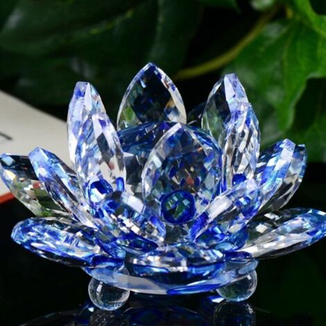 Grand bouquet de fleurs de lotus en cristal, fait main, décoration intérieure