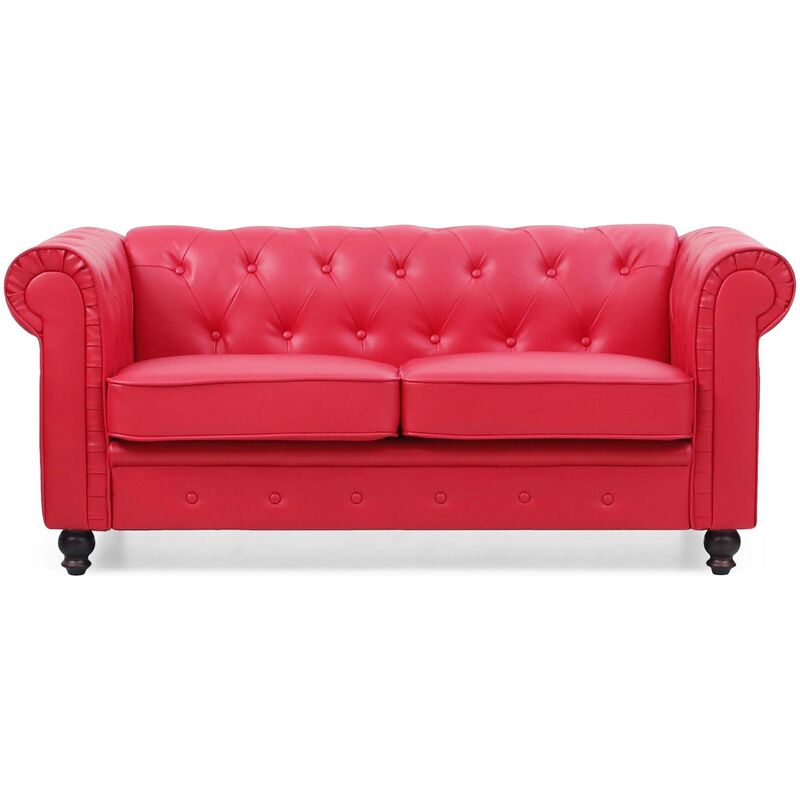 Grand canapé 2 places Chesterfield Rouge - Rouge