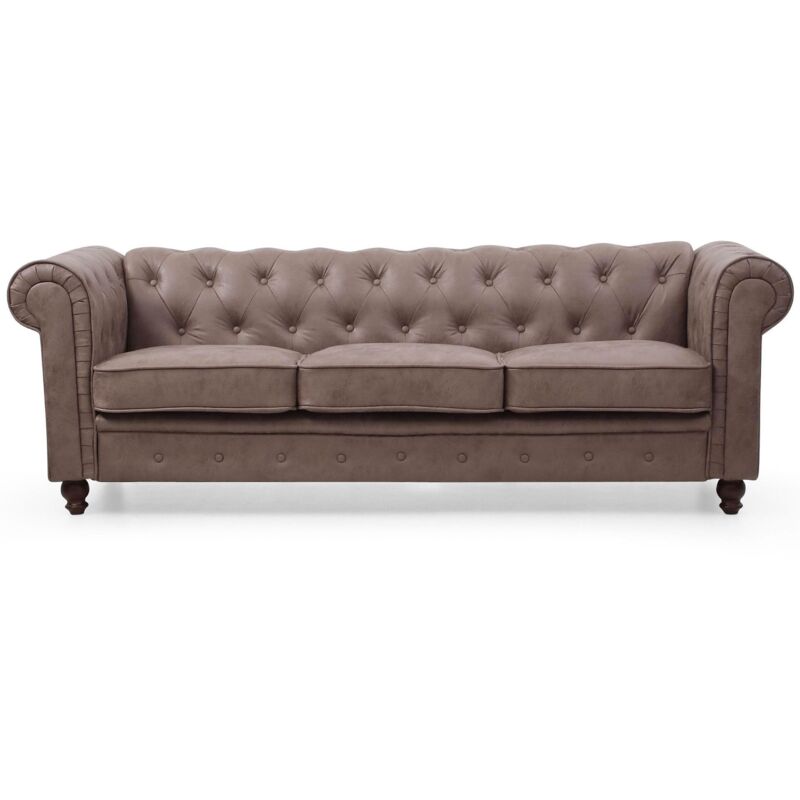 Cotecosy - Grand canapé 3 places Chesterfield Vintage