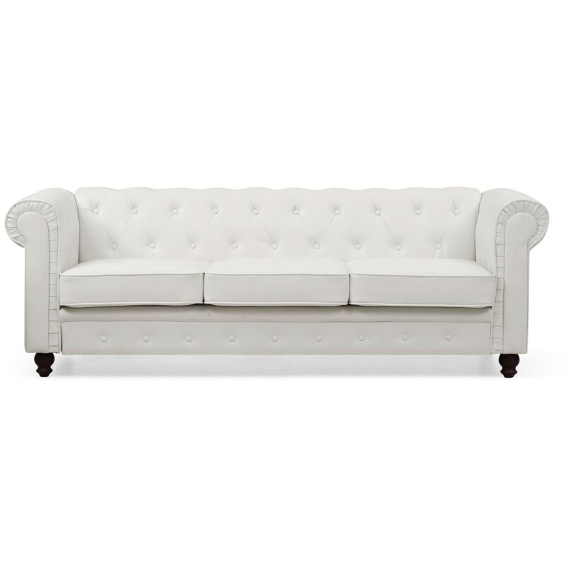 Grand canapé 3 places Chesterfield Blanc