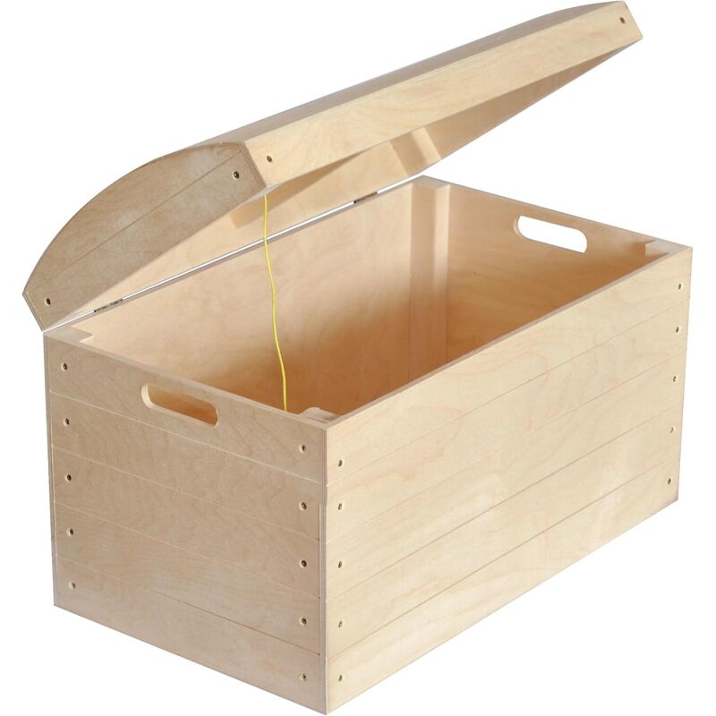 Grand Coffre En Bois Rangement 56,5 x 33 x 36,5 Cm