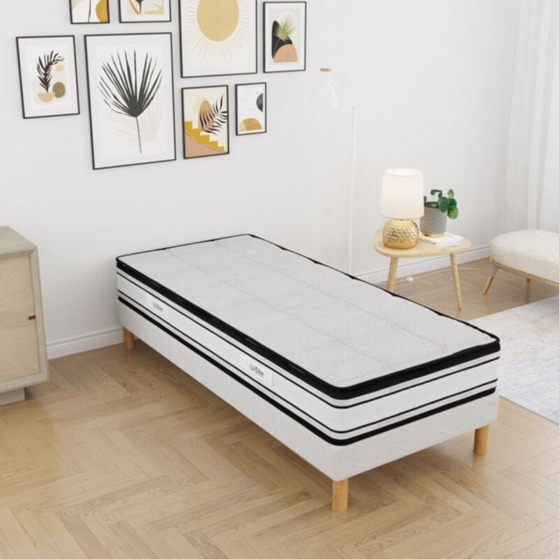 Elite Mattress - Ensemble 90x200 grand confort Sommier + Matelas Hauteur 22cm