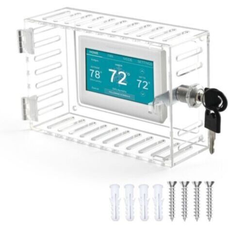 Grand couvercle de boîtier de verrouillage pour thermostat avec clé, couvercle transparent avec serrure compatible avec les thermostats de 23,1 cm (L) x 16,8 cm (H) x 9,7 cm (P) ou moins.