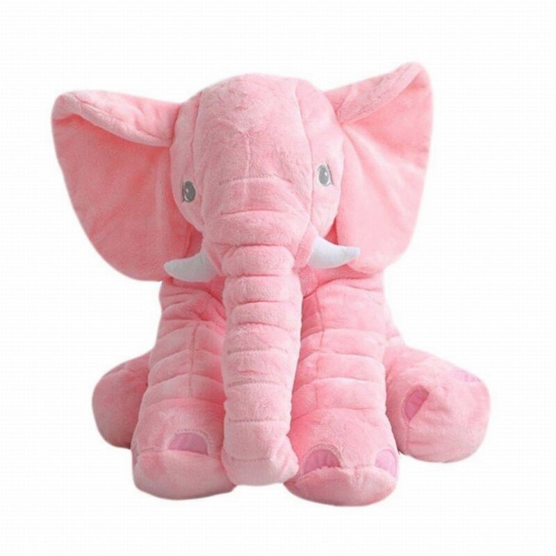 Viking Choice - Grand doudou éléphant - coussin peluche peluche - rose
