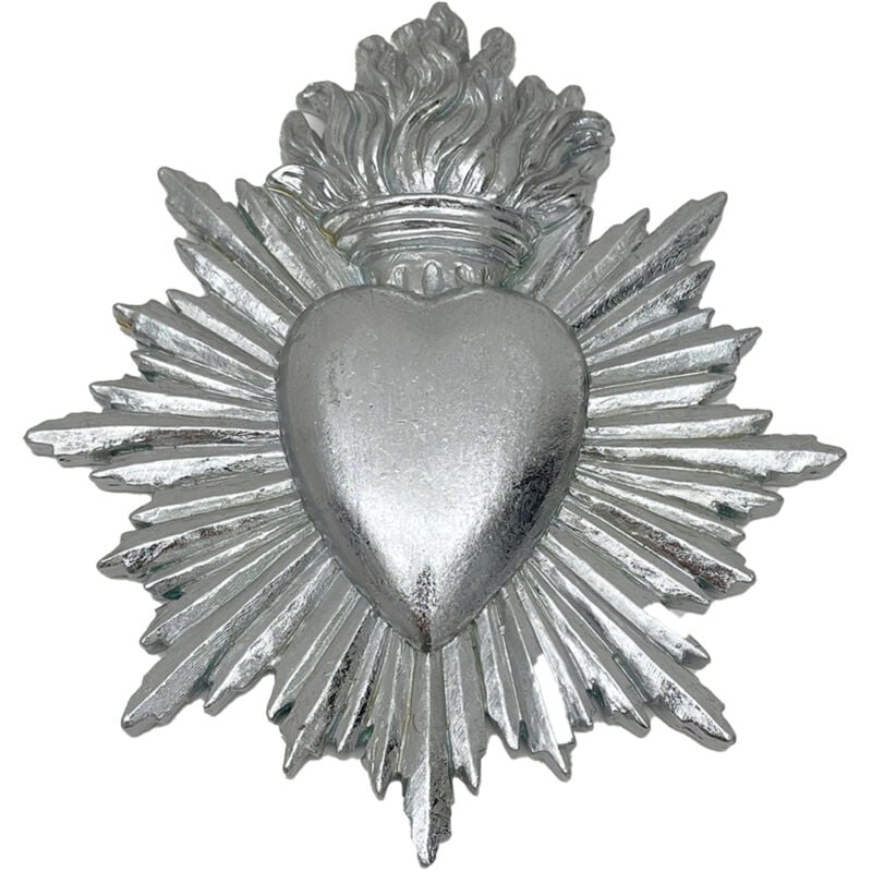 Grand Ex-voto déco murale Argent 15.4x17.3 cm