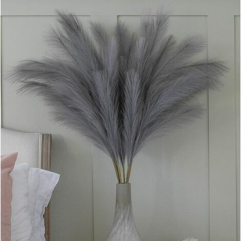 Grand Faux Herbe De Pampa Grise 5 Tiges Extra Moelleux Faux 70cm Plume Bouquet De Fleurs Salon Décor À La Maison Boho Décor À La Maison Grand Vase Table Fleur De Mariage Gris